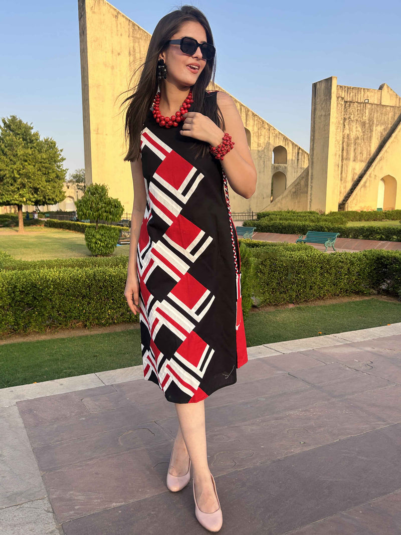 MIREMBE MASAI MARA HAND WOVEN COTTON PATCHWORK DRESS