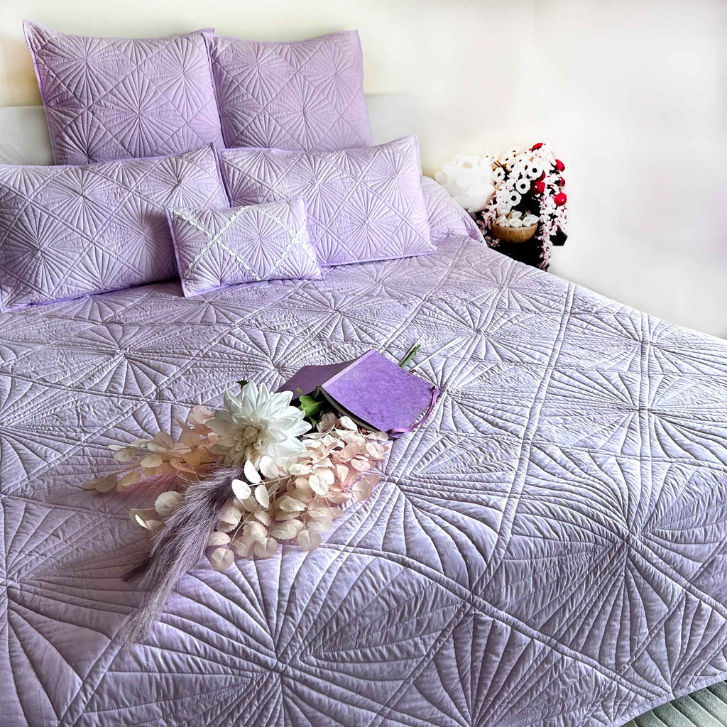 Haylie Mediterranean Serenity Illuminous Lilac Quilted 6 Piece Bedcover ...