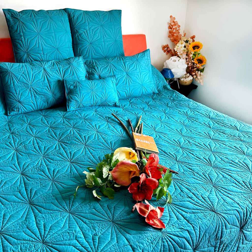 Hannah Mediterranean Serenity Viridian Green Quilted 6 Piece Bedcover ...