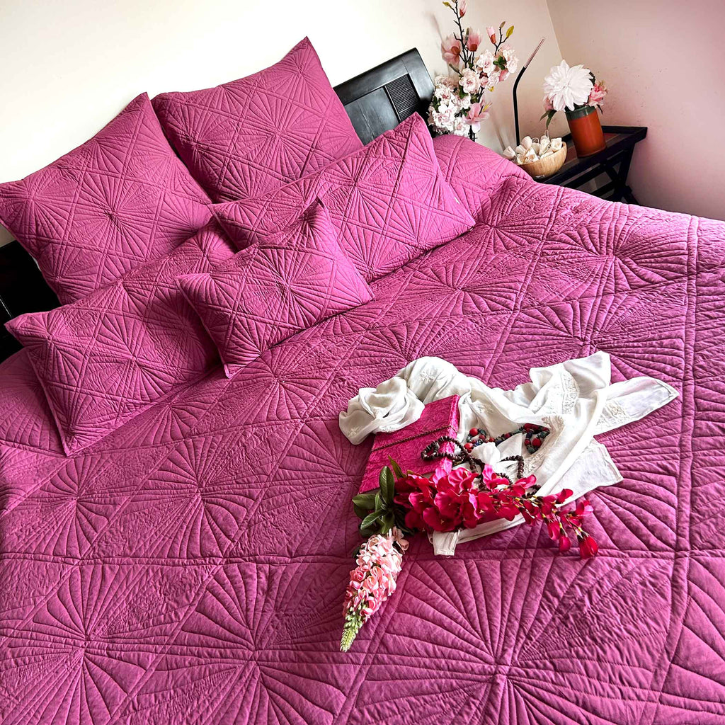 Harmonie Mediterranean Serenity Vintage Wine Quilted 6 Piece Bedcover ...