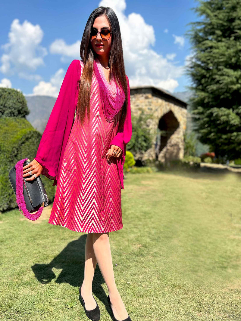 DIONNE FESTIVE FLAMBOYANCE BROCADE DRESS