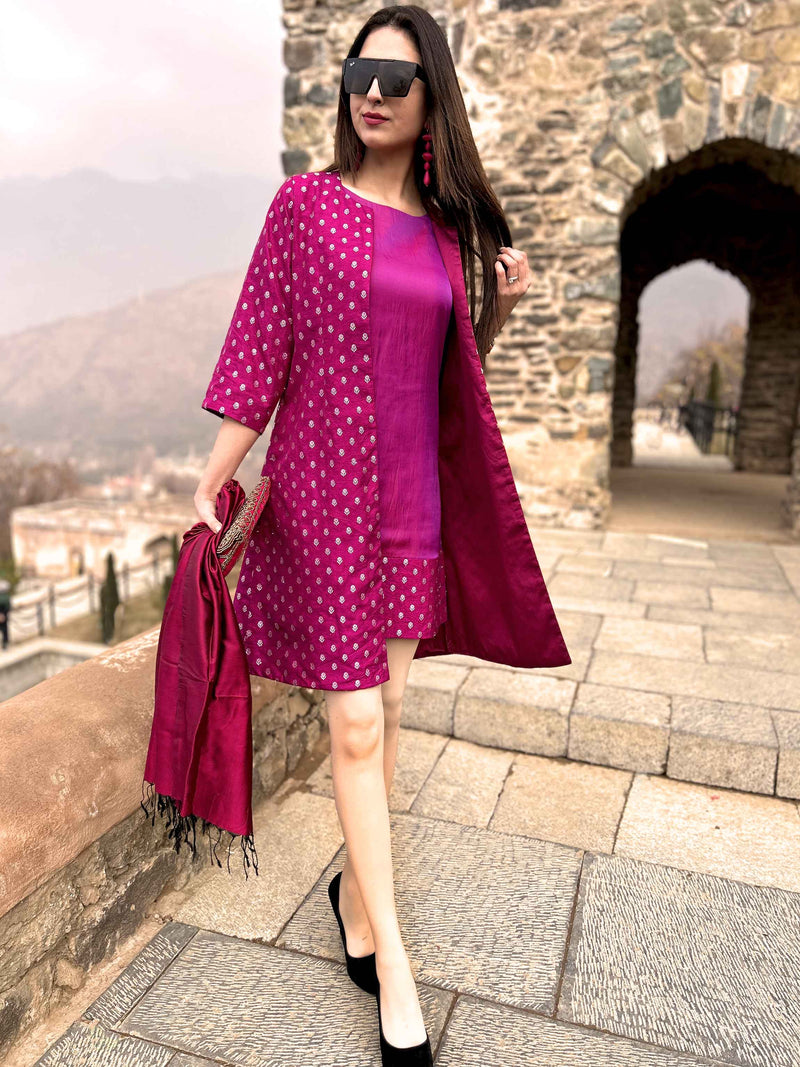 DELAINEY FESTIVE FLAMBOYANCE BROCADE JACKET SET