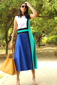 MARCIE MONDRIAN HAND WOVEN COTTON DERBY DRESS