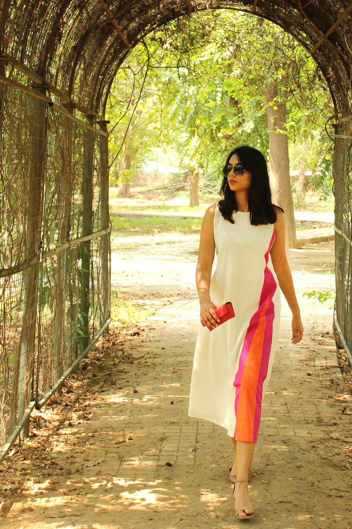 MONIKA MONDRIAN HAND WOVEN COTTON DERBY DRESS