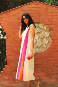 MONIKA MONDRIAN HAND WOVEN COTTON DERBY DRESS