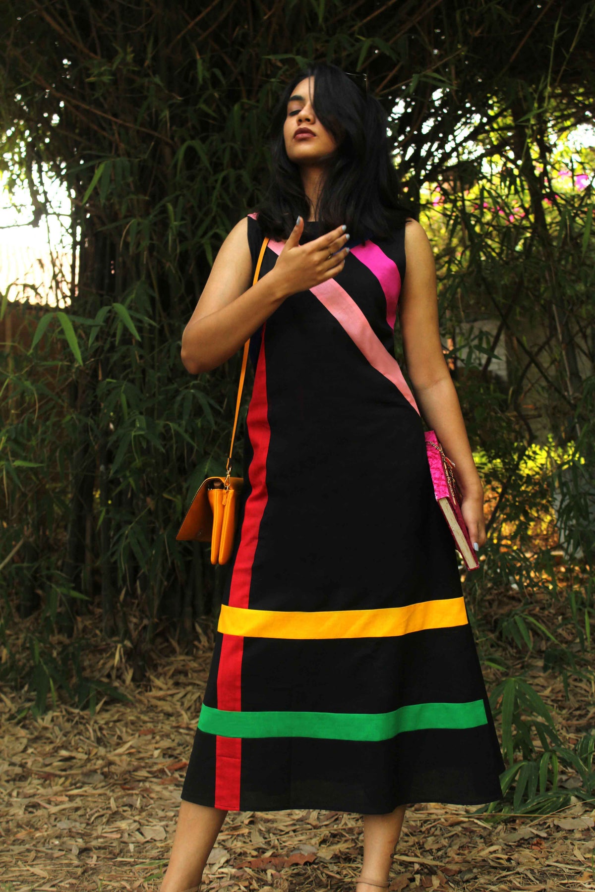 MELISSA MONDRIAN HAND WOVEN COTTON DERBY DRESS