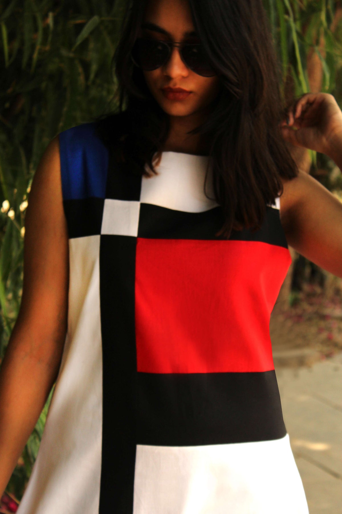 MALLORY MONDRIAN HAND WOVEN COTTON DERBY DRESS