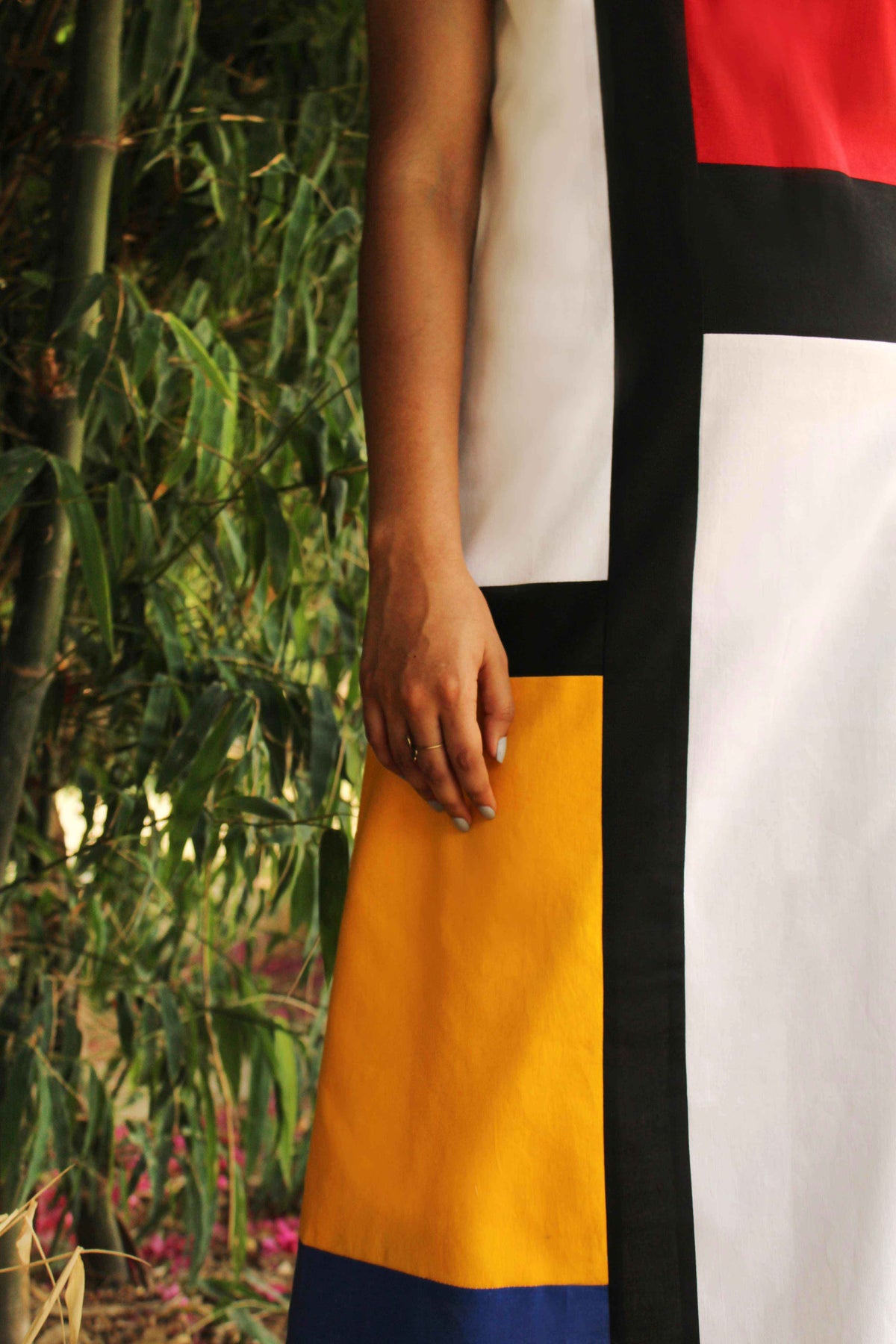 MALLORY MONDRIAN HAND WOVEN COTTON DERBY DRESS