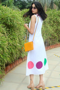 MAPLE MONDRIAN HAND WOVEN COTTON DERBY DRESS