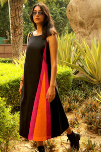 MIRANDA MONDRIAN HAND WOVEN COTTON DERBY DRESS