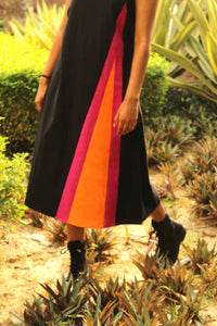 MIRANDA MONDRIAN HAND WOVEN COTTON DERBY DRESS