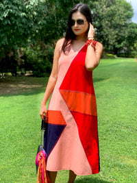 MOLLY MONDRIAN HAND WOVEN COTTON DERBY DRESS