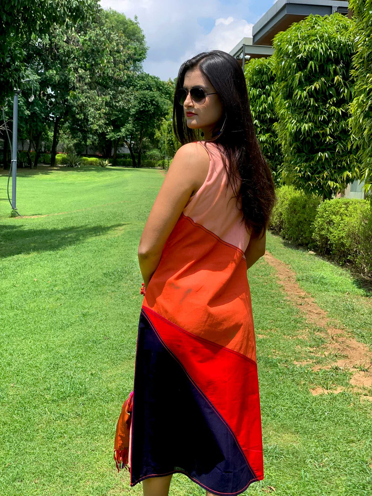 MOLLY MONDRIAN HAND WOVEN COTTON DERBY DRESS