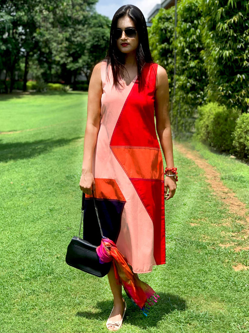 MOLLY MONDRIAN HAND WOVEN COTTON DERBY DRESS