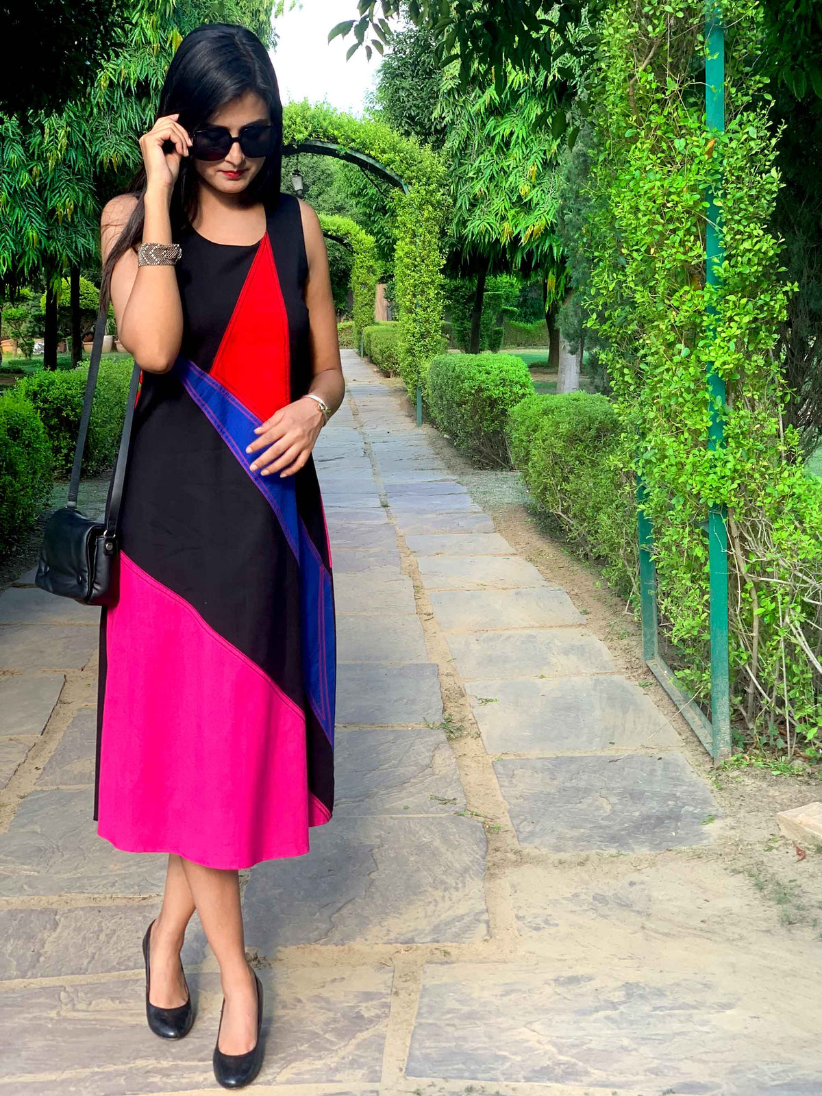 MARIE MONDRIAN HAND WOVEN COTTON DERBY DRESS