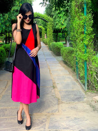 MARIE MONDRIAN HAND WOVEN COTTON DERBY DRESS