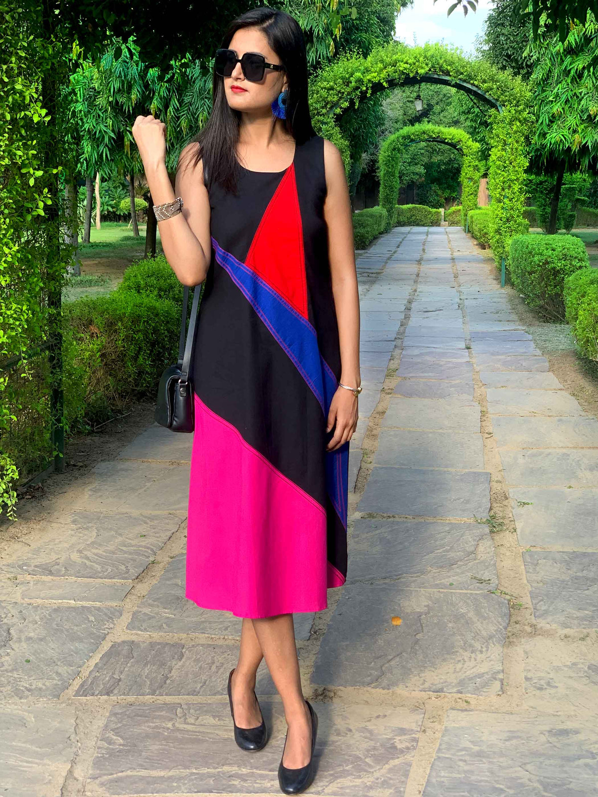 MARIE MONDRIAN HAND WOVEN COTTON DERBY DRESS