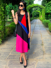 MARIE MONDRIAN HAND WOVEN COTTON DERBY DRESS