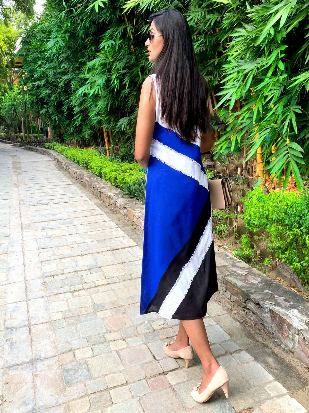 MILEY MONDRIAN HAND WOVEN COTTON DERBY DRESS