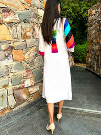 MEGAN MONDRIAN HAND WOVEN COTTON DERBY DRESS