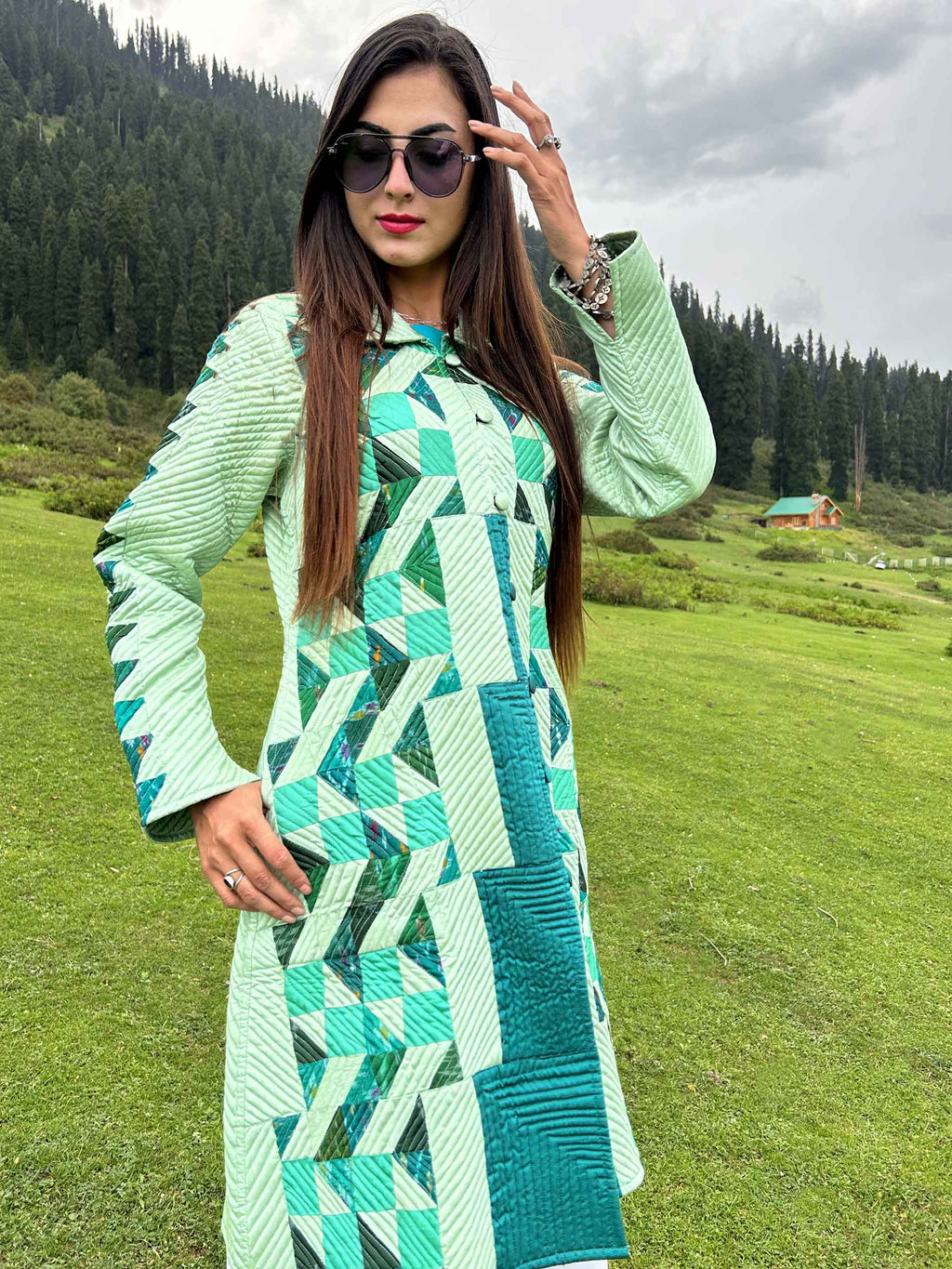 LYDIA ROMANTIC RHAPSODY PAPER SILK PATCHWORK QUILTED REVERSIBLE JACKET main image 0