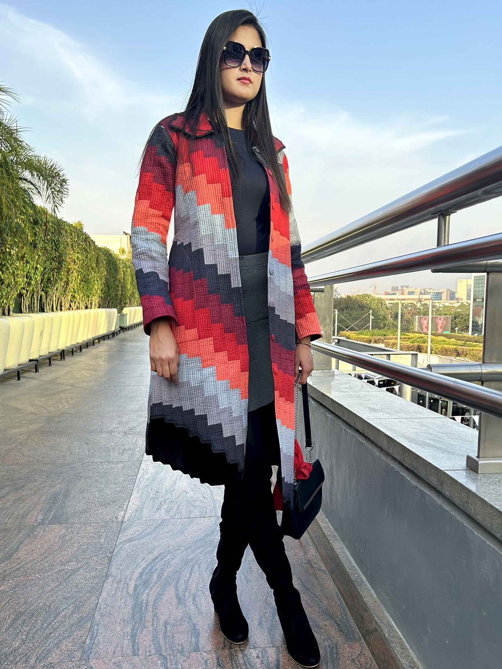 LYDIA ROMANTIC RHAPSODY PAPER SILK PATCHWORK QUILTED REVERSIBLE JACKET