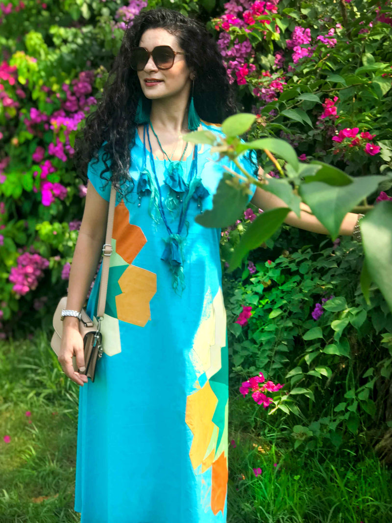 FRANCESCA FESTIVE FLAMBOYANCE HAND WOVEN COTTON DRESS