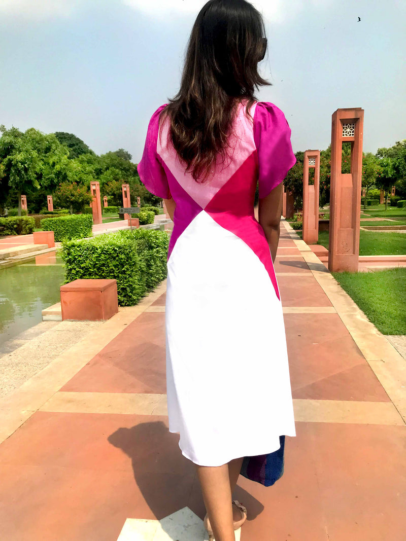 FLORA FESTIVE FLAMBOYANCE HAND WOVEN COTTON DRESS