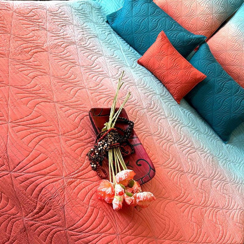 SPENCER NORTHERN LIGHTS OMBRE QUILTED BEDCOVER SET