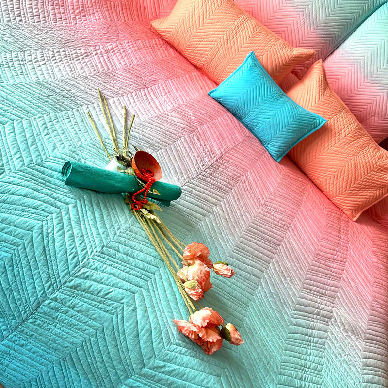 STANLEY NORTHERN LIGHTS OMBRE QUILTED BEDCOVER SET
