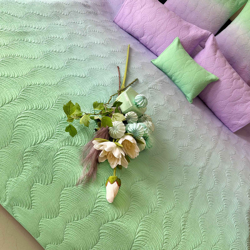 SERGIO NORTHERN LIGHTS OMBRE QUILTED BEDCOVER SET