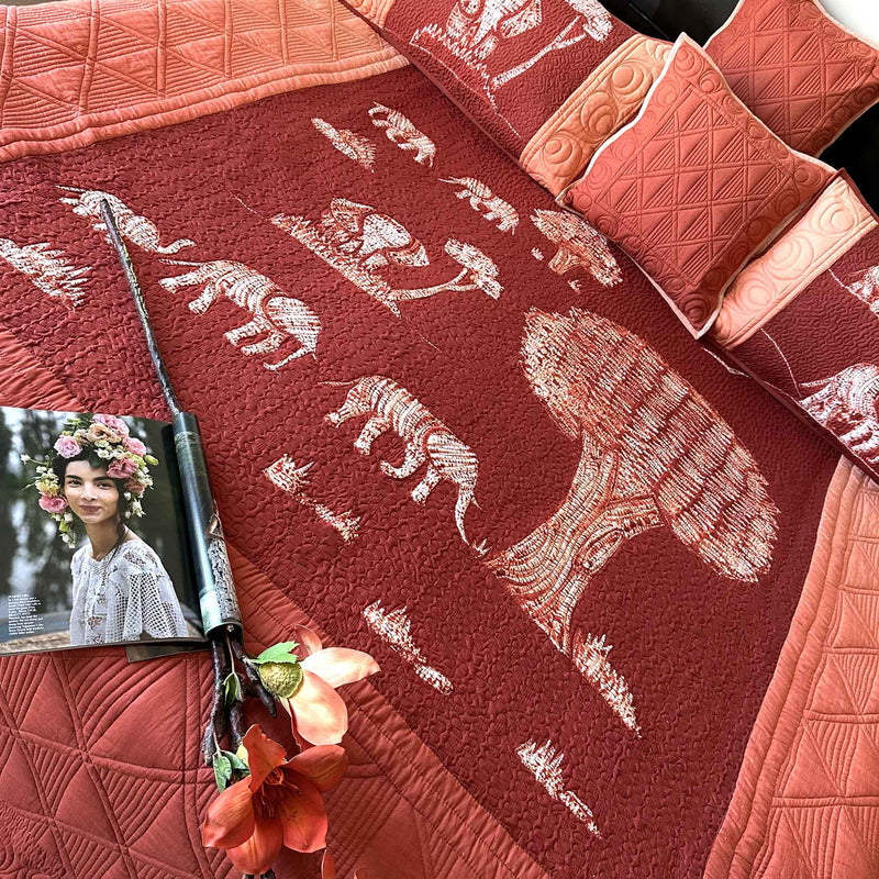 LANCE POETRY IN NATURE NUI SHIBORI OMBRE QUILTED BEDCOVER SET