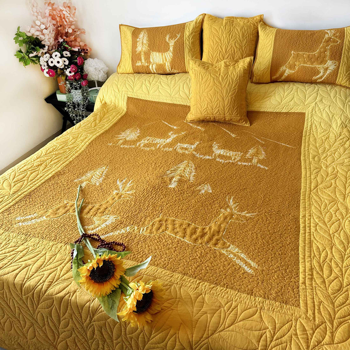 LEROY POETRY IN NATURE NUI SHIBORI OMBRE QUILTED BEDCOVER SET
