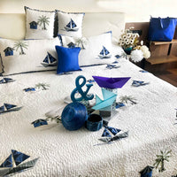 NELSON NAUTICAL PANORAMA 6 PIECE QUILTED BEDCOVER SET