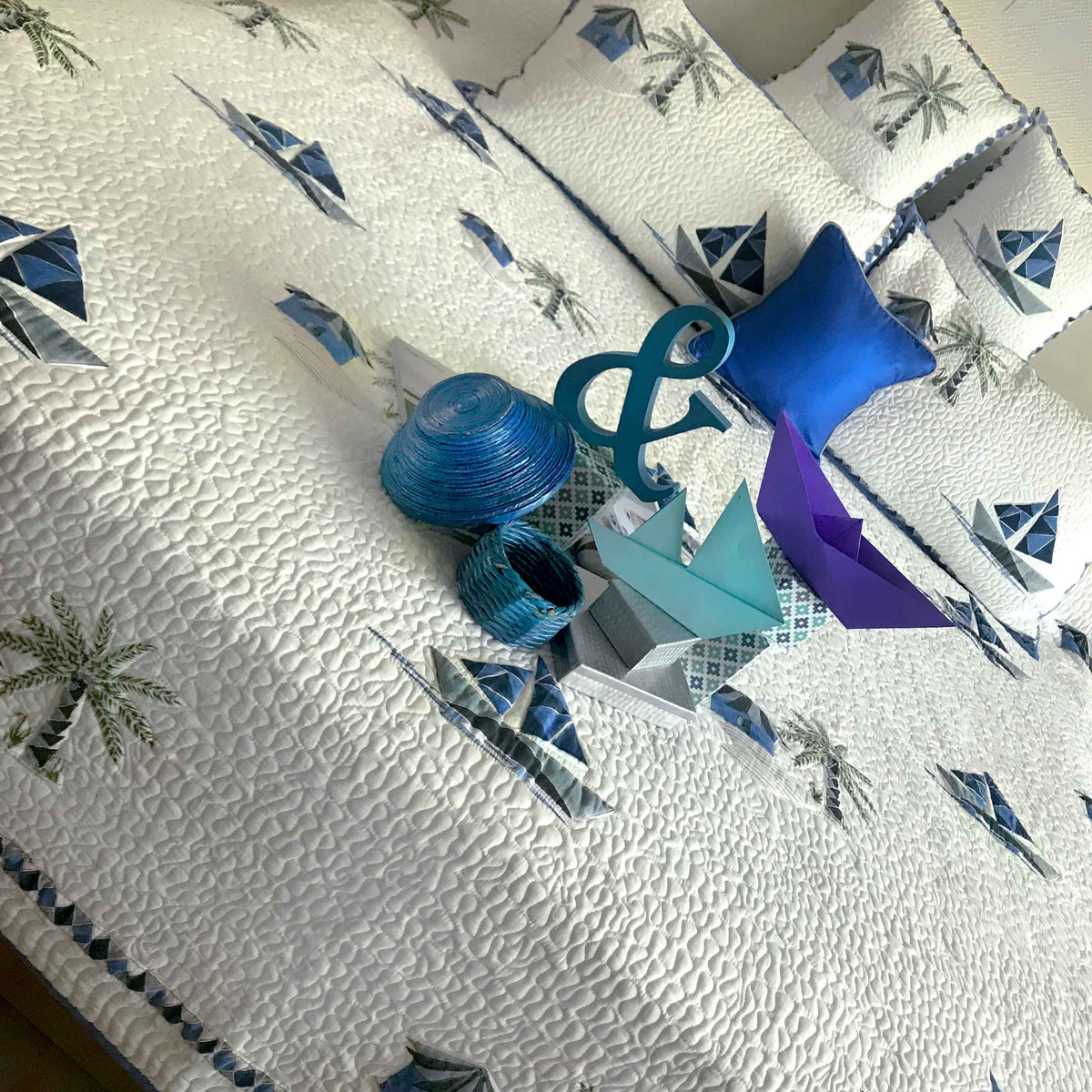 NELSON NAUTICAL PANORAMA 6 PIECE QUILTED BEDCOVER SET