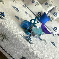 NELSON NAUTICAL PANORAMA 6 PIECE QUILTED BEDCOVER SET