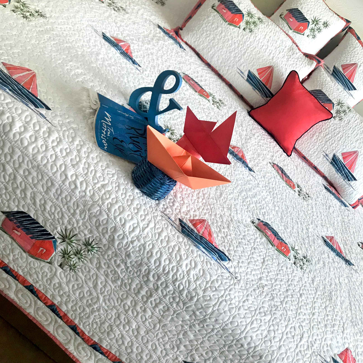 NORMAN NAUTICAL PANORAMA 6 PIECE QUILTED BEDCOVER SET