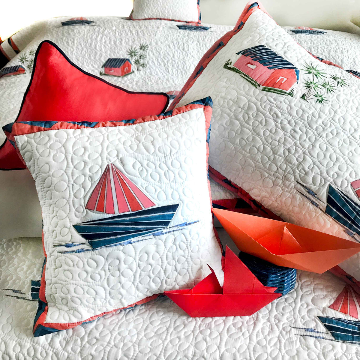 NORMAN NAUTICAL PANORAMA 6 PIECE QUILTED BEDCOVER SET