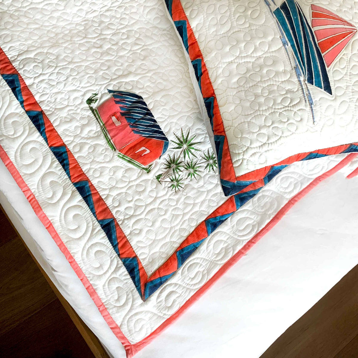 NORMAN NAUTICAL PANORAMA 6 PIECE QUILTED BEDCOVER SET