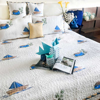 NEIL NAUTICAL PANORAMA 6 PIECE QUILTED BEDCOVER SET