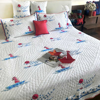 NATHAN NAUTICAL PANORAMA 6 PIECE QUILTED BEDCOVER SET