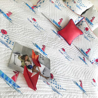 NATHAN NAUTICAL PANORAMA 6 PIECE QUILTED BEDCOVER SET