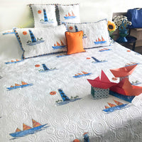 NEWTON NAUTICAL PANORAMA 6 PIECE QUILTED BEDCOVER SET