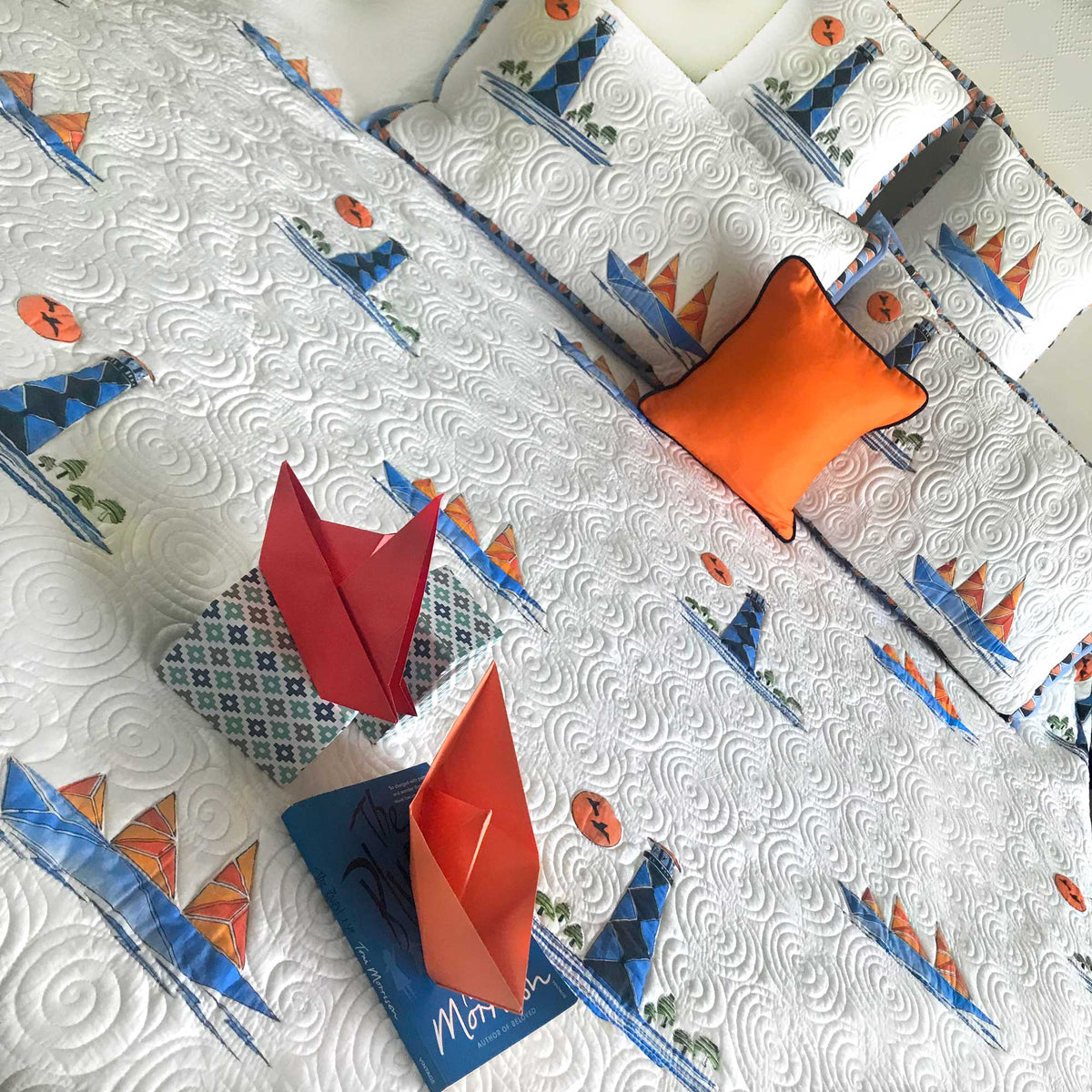 NEWTON NAUTICAL PANORAMA 6 PIECE QUILTED BEDCOVER SET