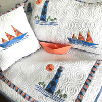 NEWTON NAUTICAL PANORAMA 6 PIECE QUILTED BEDCOVER SET