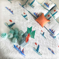 NICKOLAS NAUTICAL PANORAMA 6 PIECE QUILTED BEDCOVER SET