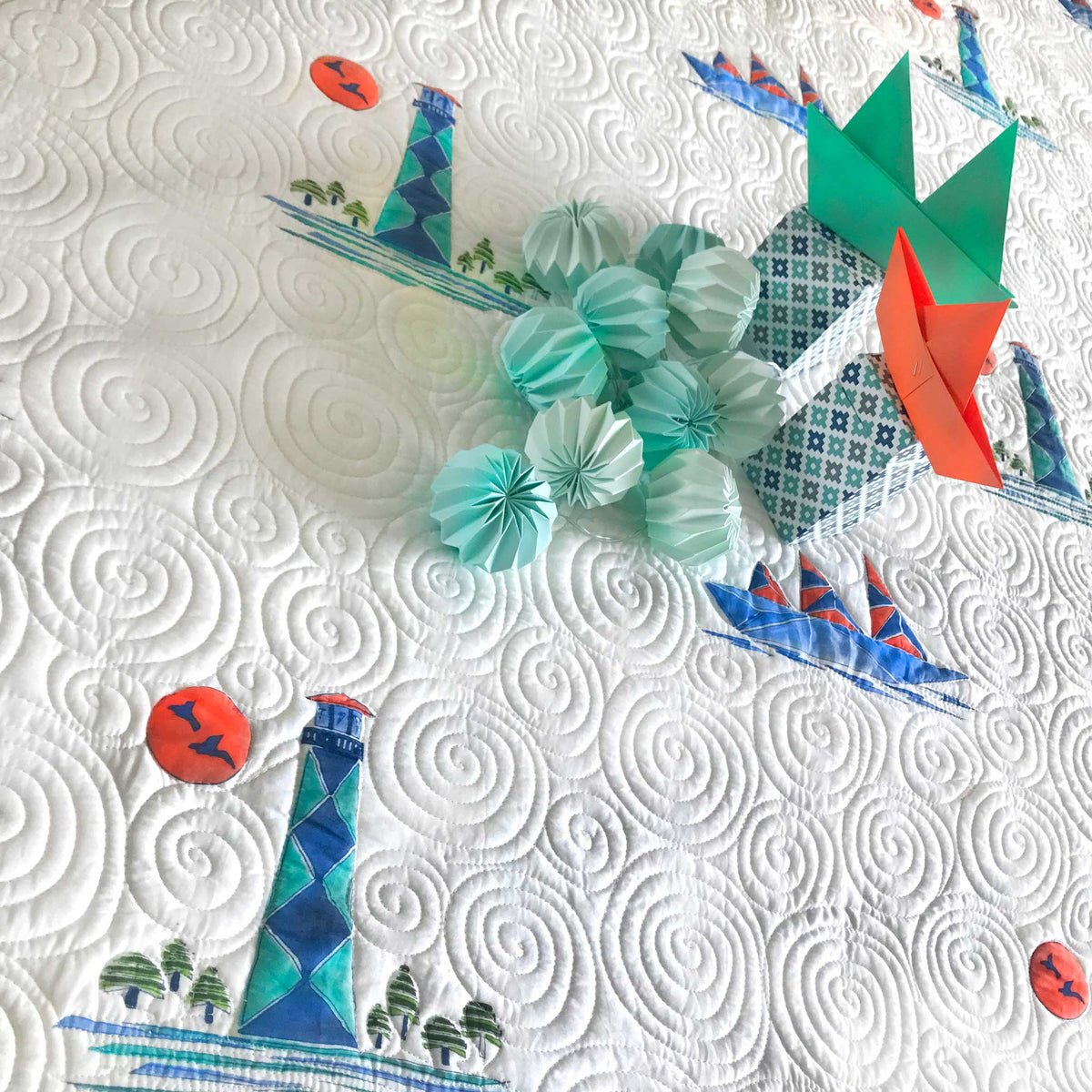 NICKOLAS NAUTICAL PANORAMA 6 PIECE QUILTED BEDCOVER SET