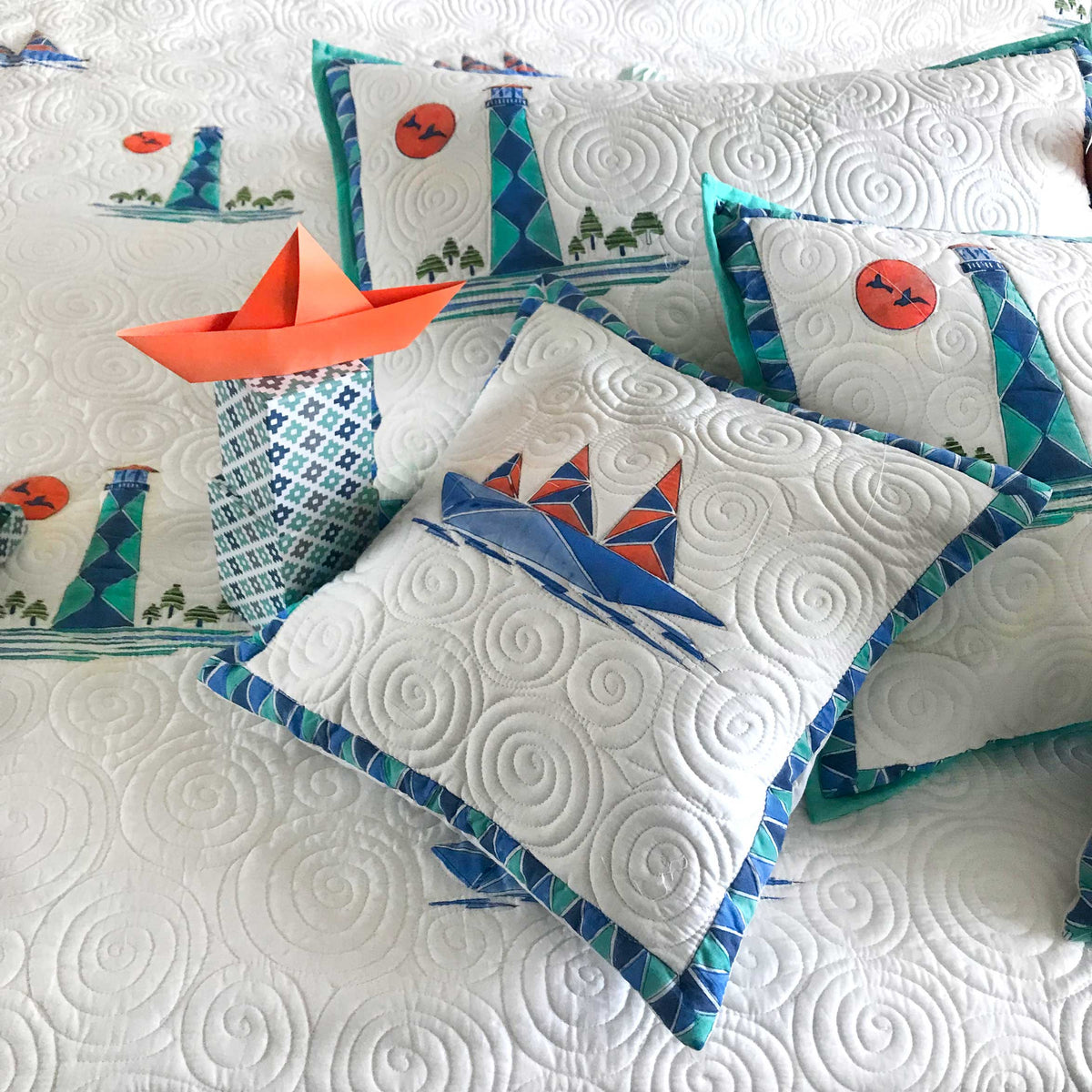 NICKOLAS NAUTICAL PANORAMA 6 PIECE QUILTED BEDCOVER SET
