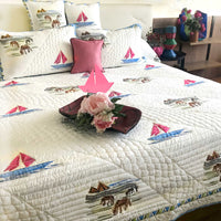 NATE NAUTICAL PANORAMA 6 PIECE QUILTED BEDCOVER SET