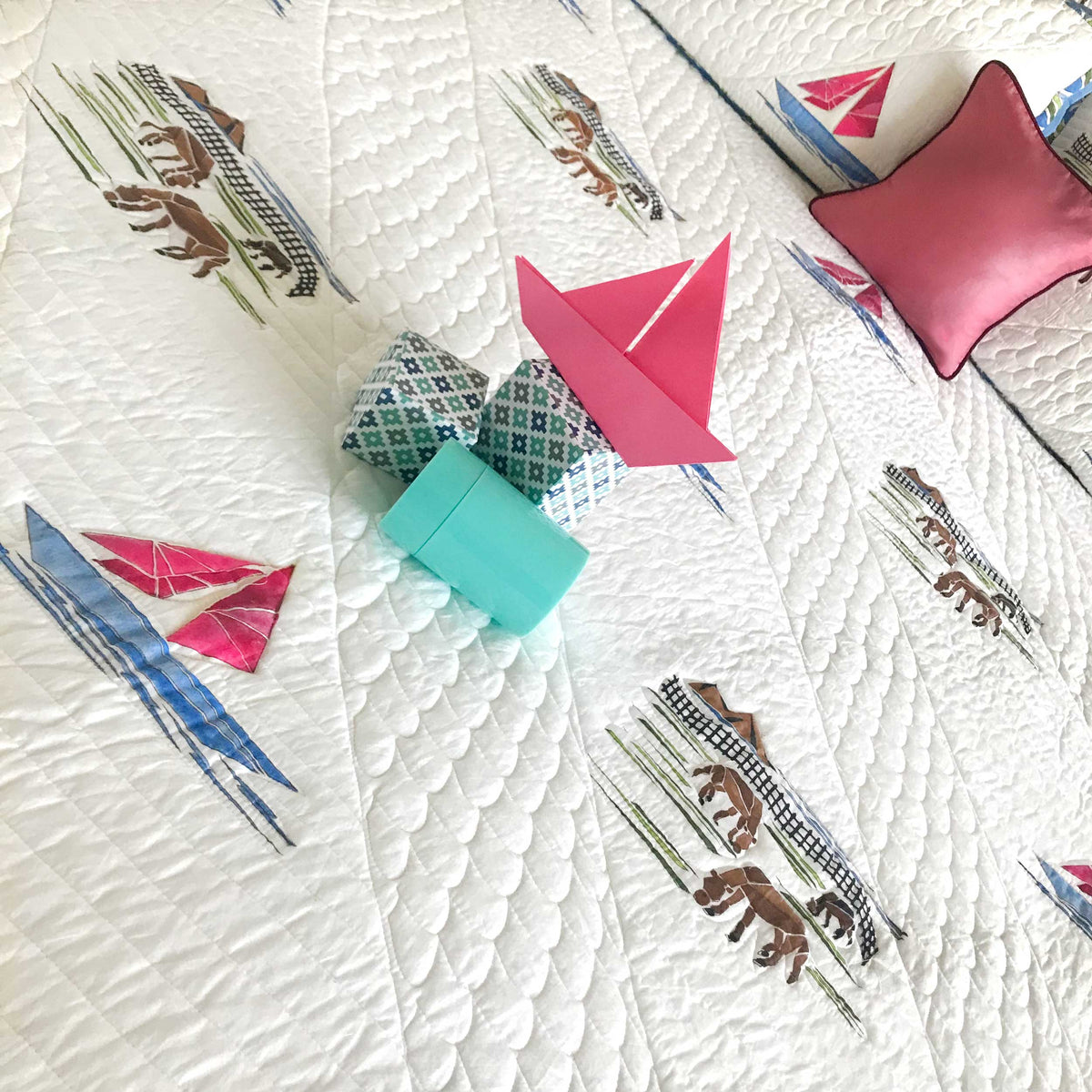 NATE NAUTICAL PANORAMA 6 PIECE QUILTED BEDCOVER SET